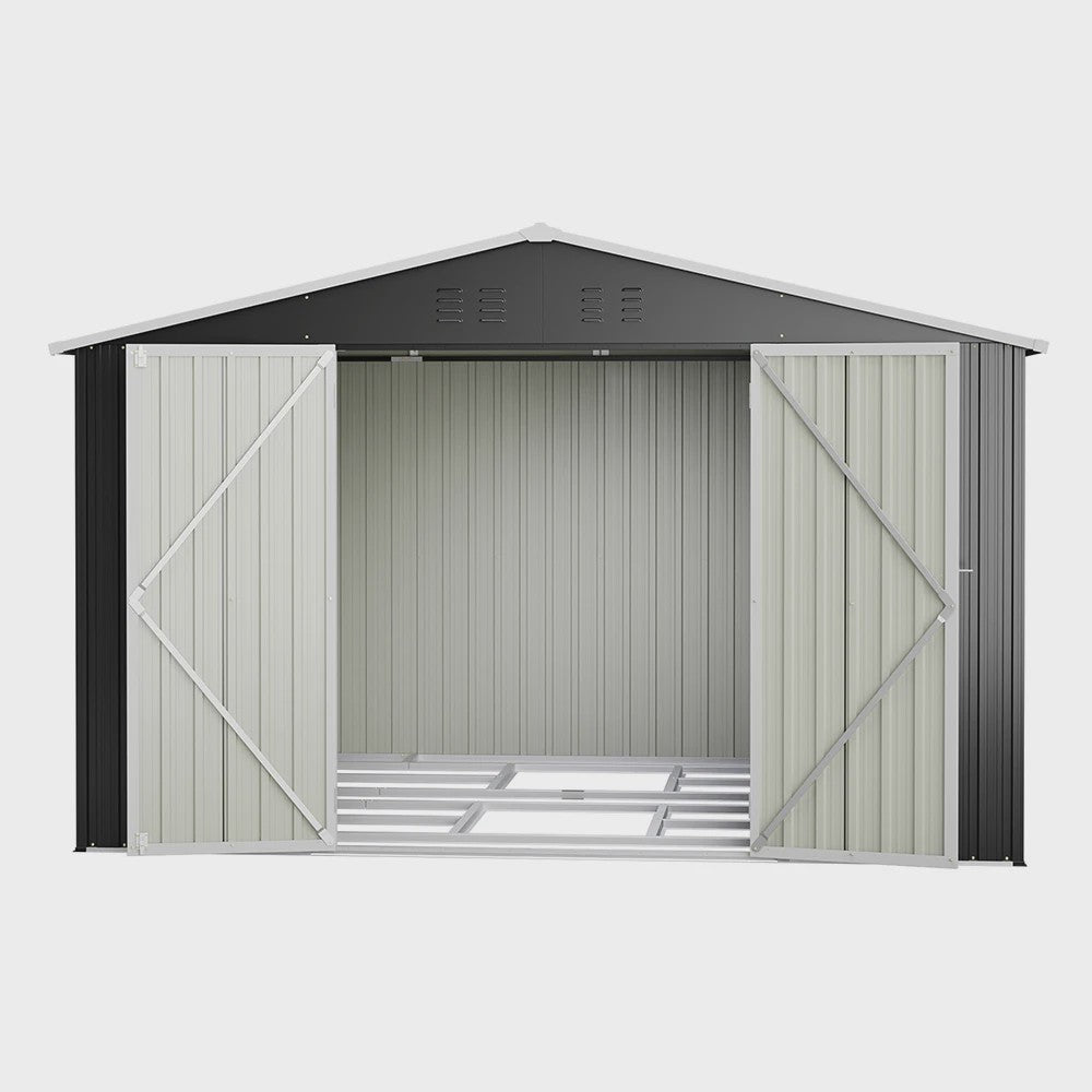 Grote Metalen Tuinhuis 289x239x191cm - Waterdicht, Roestbestendig & Afsluitbaar