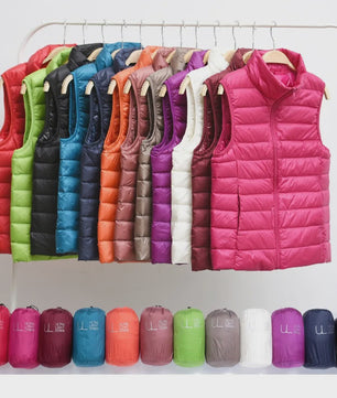 Dames Ultra Light Down Gilet - Mouwloze Jas, Lichtgewicht & Winddicht