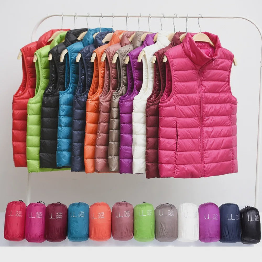 Dames Ultra Light Down Gilet - Mouwloze Jas, Lichtgewicht & Winddicht