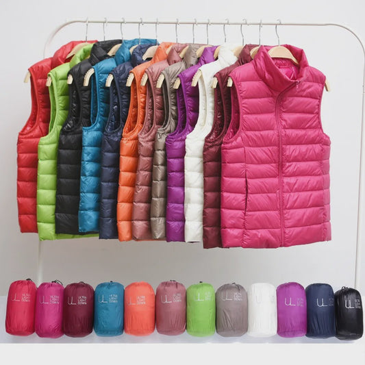 Dames Ultra Light Down Gilet - Mouwloze Jas, Lichtgewicht & Winddicht