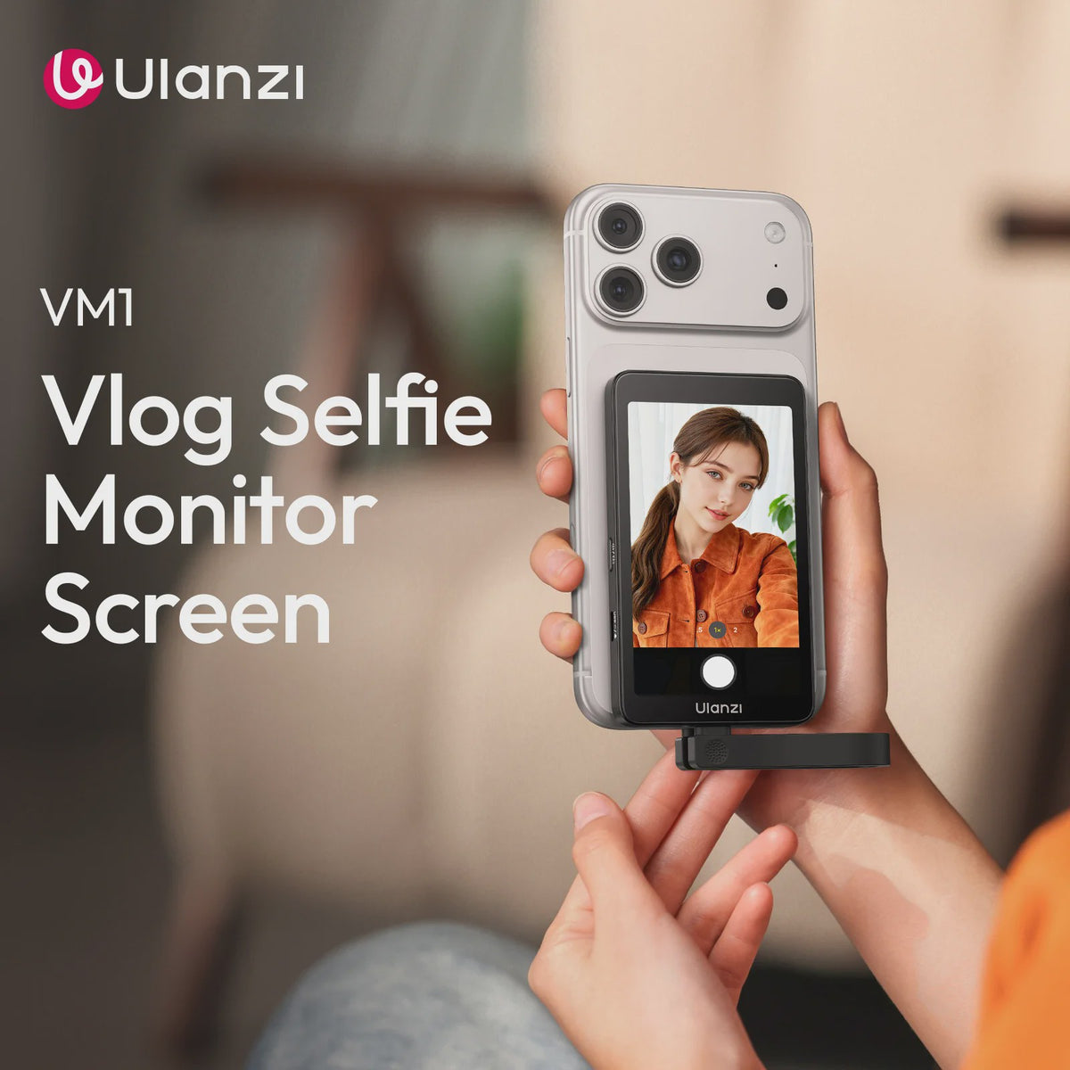 Ulanzi VM1 Vlog Selfie Monitor voor iPhone - Magnetische Ring & Live Streaming