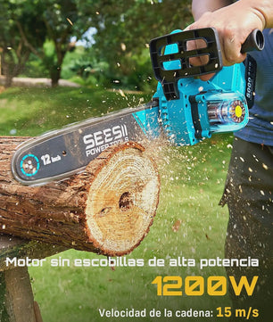Accu Kettingzaag 1200W 12-inch Borstelloos - Krachtig & Snoerloos Tuinieren