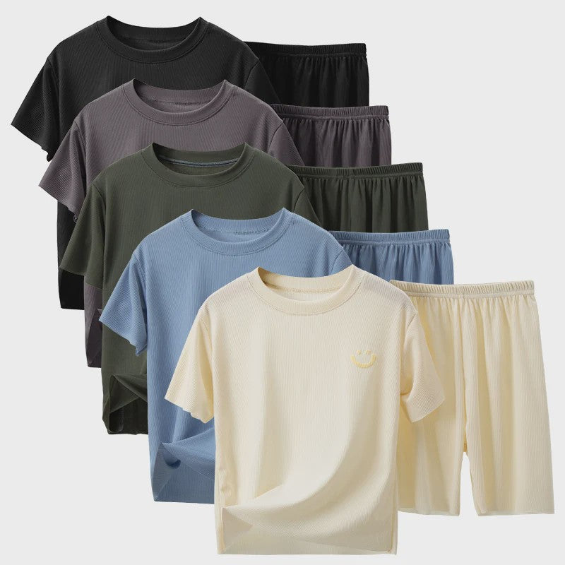 Zomerse Kinder Pyjama Set: Kort Broekje & T-shirt van IJskoud Zijde - Jongens & Meisjes