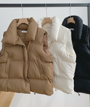 Dames Elegante Winter Gilet met Standkraag - Warm en Stijlvol Casual Buitenkleding