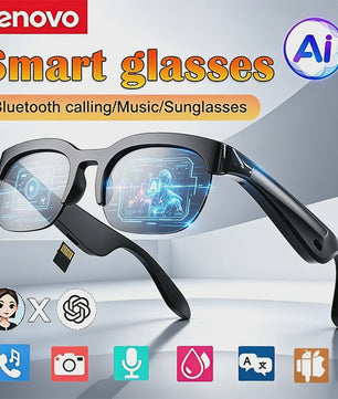 Lenovo 8K AI Smart Bril: Bluetooth Bellen, Opnemen, Vertalen & Muziek