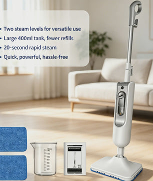 Stoomreiniger Mop met 2 Stoomstanden, 400ml Tank en Sterilisatie