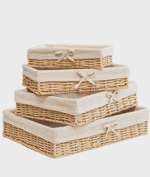 Handgemaakte Rotan Opbergmand Rechthoekig - Bohemian Stijl
