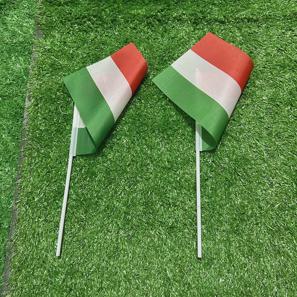Hongaarse Vlaggetjes 14x21cm met Stok - Feest, Sport & Decoratie