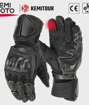 KEMIMOTO Lederen Motorhandschoenen met Kevlar Bescherming - Herfst/Zomer