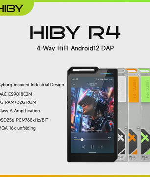 HiBy R4 HiFi Music Player: Quad DAC, Android 12, MQA & DSD256 met 11 uur batterijduur