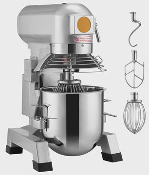 Professionele Standmixer 20L - 3 Snelheden, Deegmixer met RVS Kom & 3 Opzetstukken