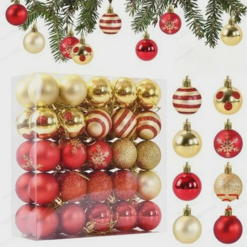 50x Kerstballen Set 4cm - Kleurrijke Kerstboom Decoratie voor Feestdagen & Huis