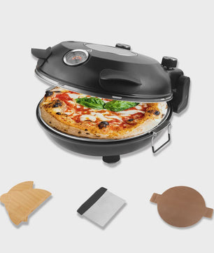 Elektrische Pizzaoven 12 Inch - 1200W met Keramische Steen & Precisie Temperatuurregeling tot 420°C