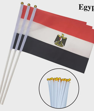 Egyptische Handvlaggetjes - Plastic Vlag op Stok voor Feesten en Evenementen