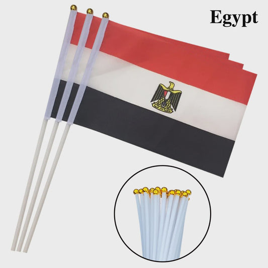 Egyptische Handvlaggetjes - Plastic Vlag op Stok voor Feesten en Evenementen