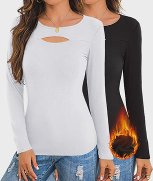 Dames Ribgebreide Longsleeve met Asymmetrische Halslijn - Slim Fit & Elegant