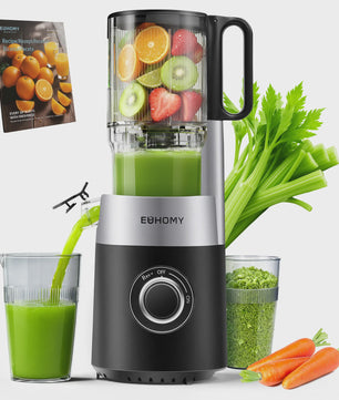 Koude pers slowjuicer met 135mm vulschacht, 220W, 0.7L, 3-voudig filtersysteem - Zwart