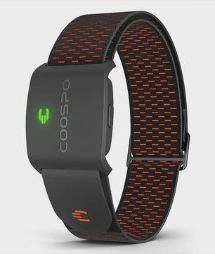 COOSPO HW9 HRM Sensor Armband Heart Rate Monitor with HR Zones/Calories for Fitness Running BLE5.0 ANT+ for Peloton,Zwift,Wahoo
