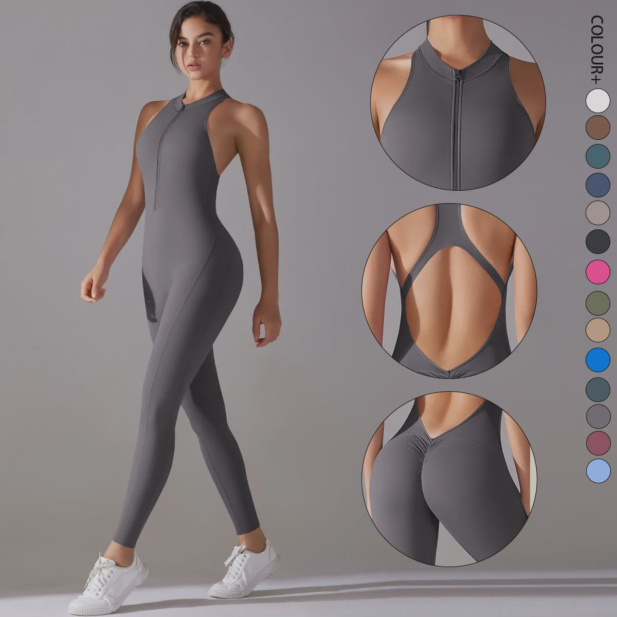 Dames Sport Bodysuit met Tummy Control en Push-Up Effect - Perfect voor Yoga en Fitness