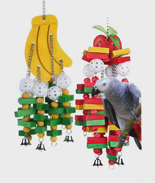 Kleurrijk Houten Vogel Speeltje - Kauwspeelgoed & Schommel voor Papegaaien en Parkieten