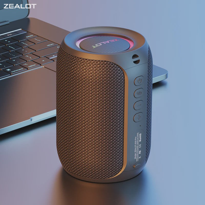 Zealot S32PRO Krachtige Bluetooth Speaker met LED, Waterdicht & Diepe Bass