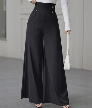 Modieuze Wijde Pijp Pantalon Dames - Comfortabel & Ademend Kantoor & Casual