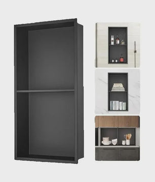 RVS Douche Niche met Dubbele Legplanken - Inbouw Wandnis voor Badkamer