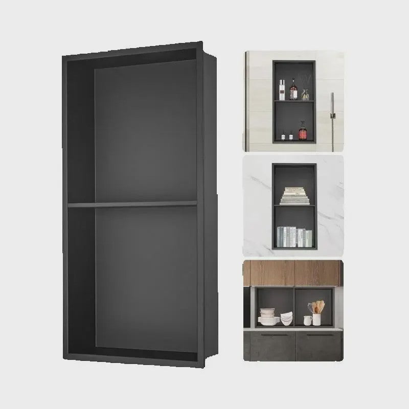 RVS Douche Niche met Dubbele Legplanken - Inbouw Wandnis voor Badkamer