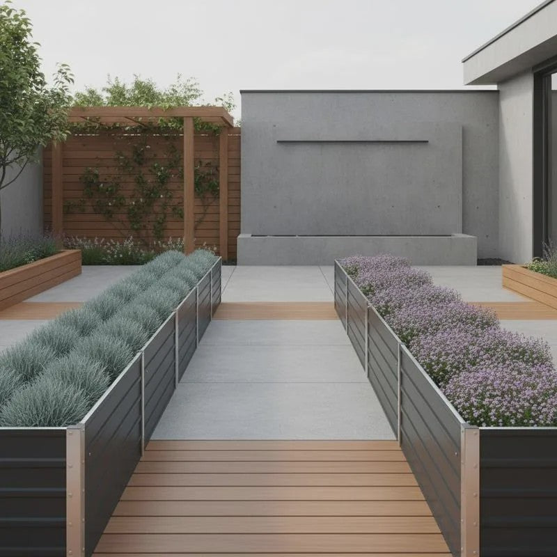 Verhoogd Plantenbed Staal Antraciet 240x40x77cm - Duurzaam & Stijlvol Tuinieren