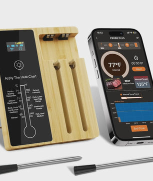 Draadloze Vleesthermometer met 2 Probes & Bluetooth - 120m Bereik