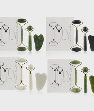 3-in-1 Gezichtsroller & Gua Sha Set - Jade Roller, Oogroller & Gezichtsmassage Tools