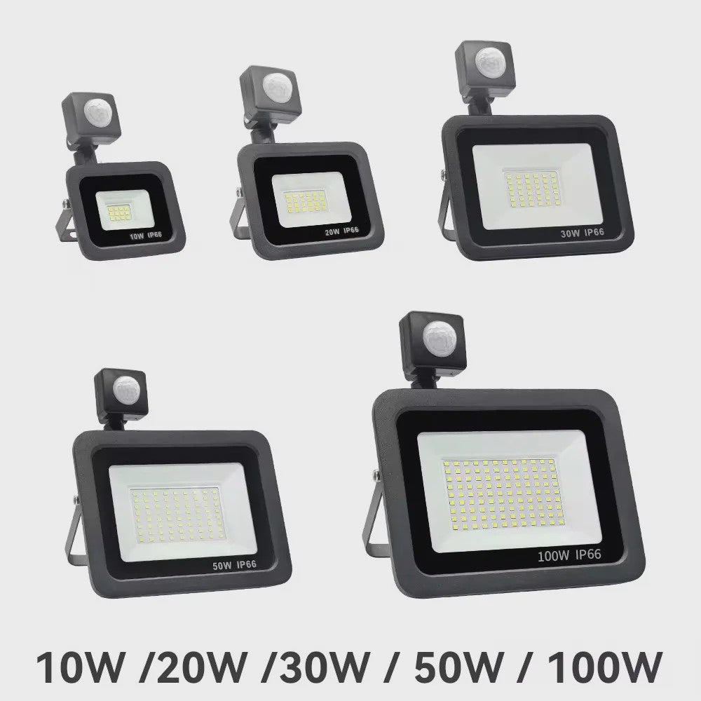 Waterdichte LED Floodlight met PIR Bewegingssensor - 10W tot 100W