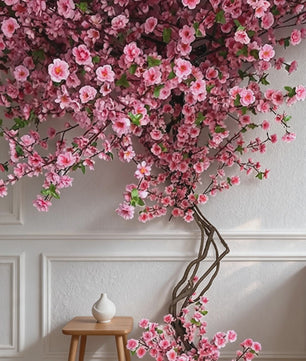 Roze Kunstbloesem Tak - Perzikbloesem & Kersbloesem Decoratie