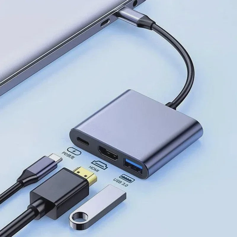 USB-C Hub 3-in-1 Docking Station met 4K HDMI, PD Fast Charge & USB 3.0