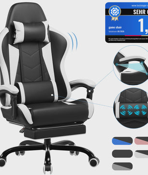 Ergonomische Gaming Stoel met Lendengezondheid Massage en Voetensteun – Verstelbaar voor Kantoor en Ontspanning