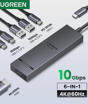 UGREEN USB-C Hub 10Gbps, 4K@60Hz HDMI, 100W PD Docking Station