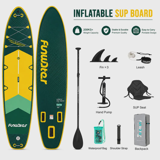 Opblaasbaar Stand Up Paddle Board Funwater 350cm - 200kg Capaciteit - Complete Set