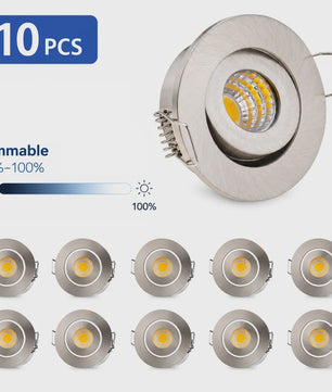 Mini LED Downlight 3W Dimbare Koel Wit 6000K Satin Nickel - SediaXL