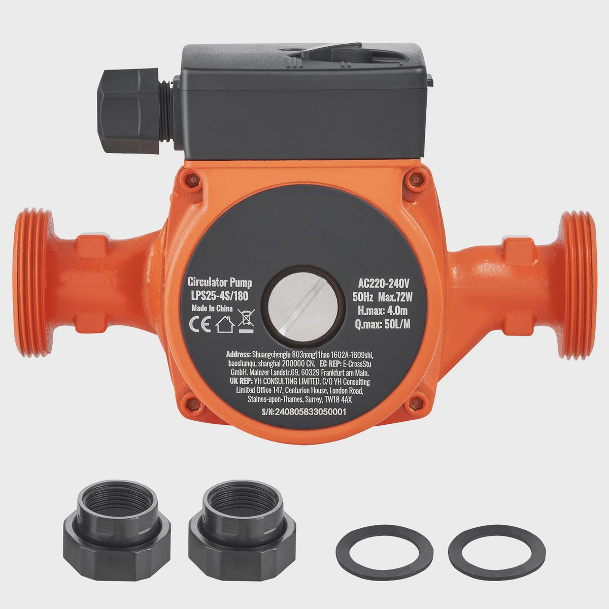 Circulatiepomp Warm Water 220V - 3 Snelheden, Stil & Krachtig voor CV-systemen