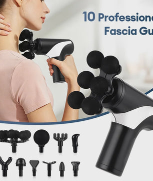 Draadloos Massagepistool met 38 standen & Intelligente Druksensor - 10 Opzetstukken