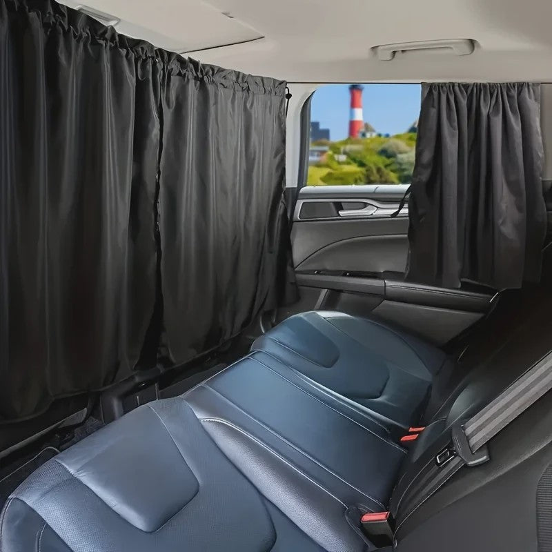 4-delige Set Auto Gordijnen: Privacy & Zonwering voor Comfortabel Reizen en Slapen