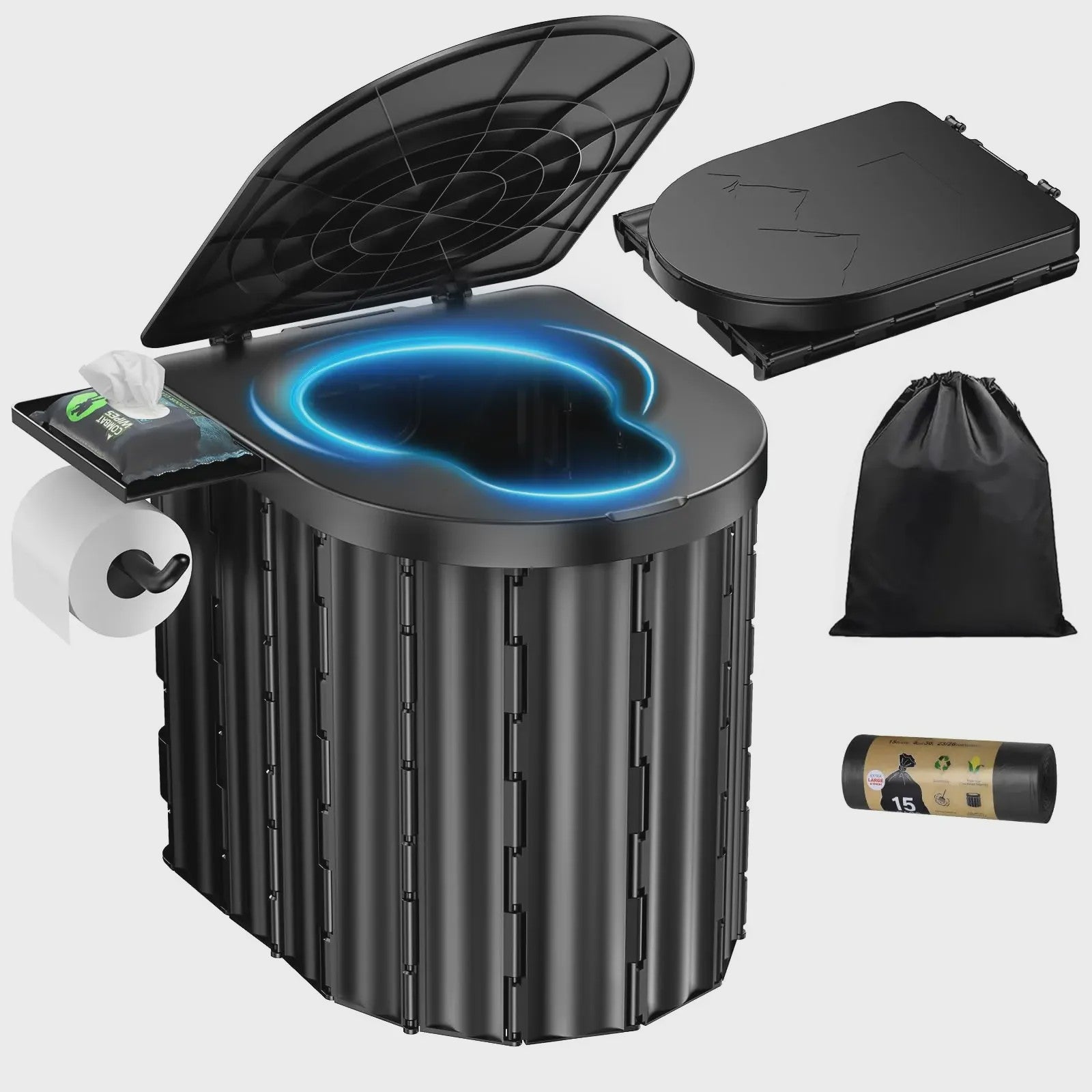 Draagbaar Camping Toilet - Opvouwbaar en Compact voor Auto, Camper, Boot & Buiten