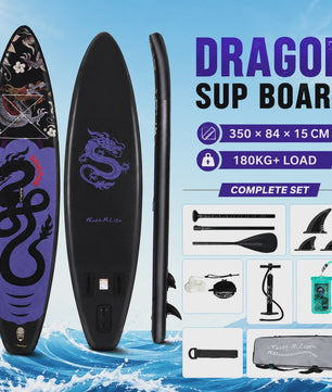 Feath-R-Lite Dragon Inflatable SUP Board 350cm - Compleet met Peddel, Pomp & Accessoires - 180kg Draagvermogen