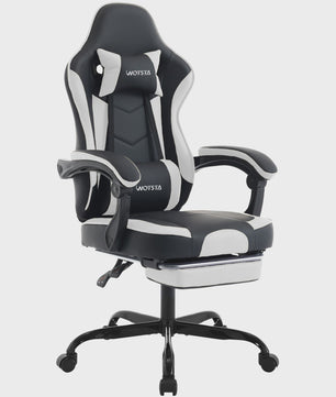 Ergonomische Gaming Stoel met Voetensteun & Lendekussen - Verstelbaar