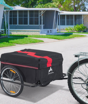 Opvouwbare Fietskar - Robuuste Cargo Trailer met 40kg Capaciteit & 20-inch Wielen - Zwart
