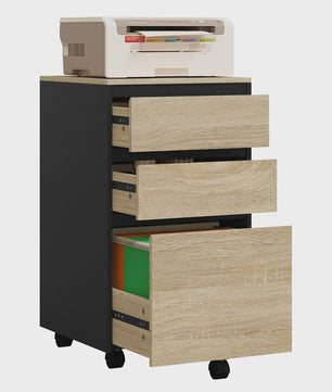 Mobiel Archiefkastje met 3 Lades en Wielen - Kantoor Organizer 40x70x40cm
