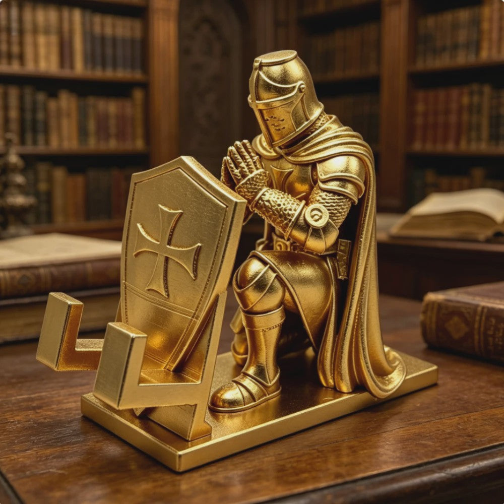 Middeleeuwse Templar Ridder Telefoonhouder - Uniek Bureau Decor & Cadeau
