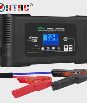 HTRC 35A Slimme Acculader 12V/24V voor Auto, Motor, Vrachtwagen - AGM, GEL, LCD Display