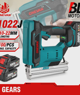 ONEVAN Accu Tacker 1022J - Borstelloze Motor, 2 Versnellingen, Makita 18V Compatibel