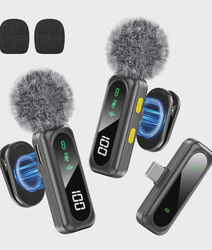 Draadloze Lavalier Microfoon Set met LED Display - Plug & Play voor Content Creators